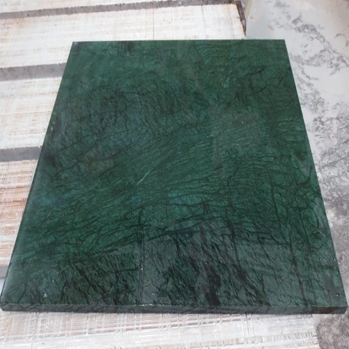 Forest green marble tile